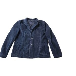 SMOG Brand  Men's Navy Blue Corduroy Blazer Jacket Back Vent Single Breasted XL